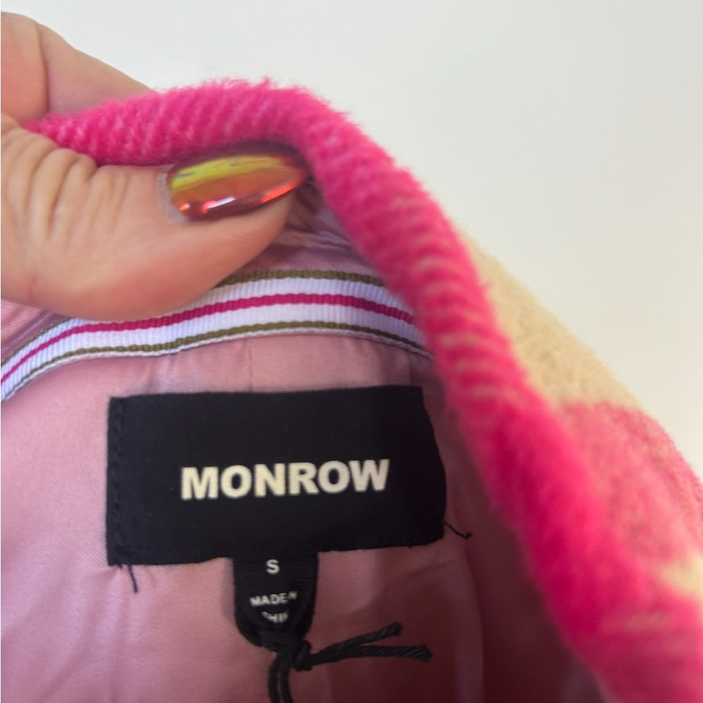 Monrow Pink and Cream Plaid Jacket - Picture 4 of 11